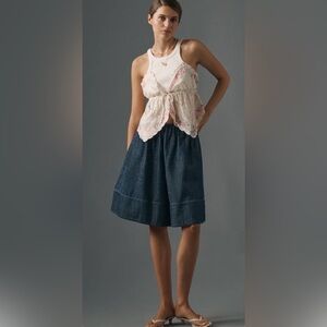 NWT new small fits medium pilcro pull on skirty long jean shorts sweet things